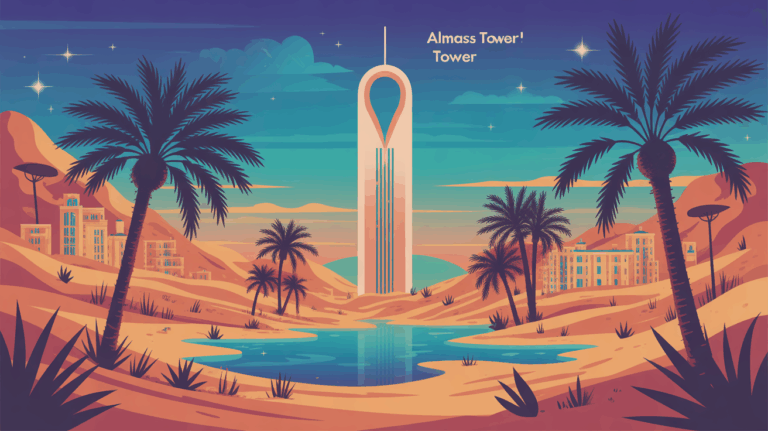 Gratte ciel Almas Tower Dubai désert futuriste