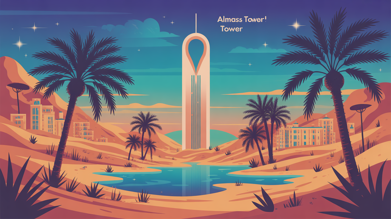 Gratte ciel Almas Tower Dubai désert futuriste