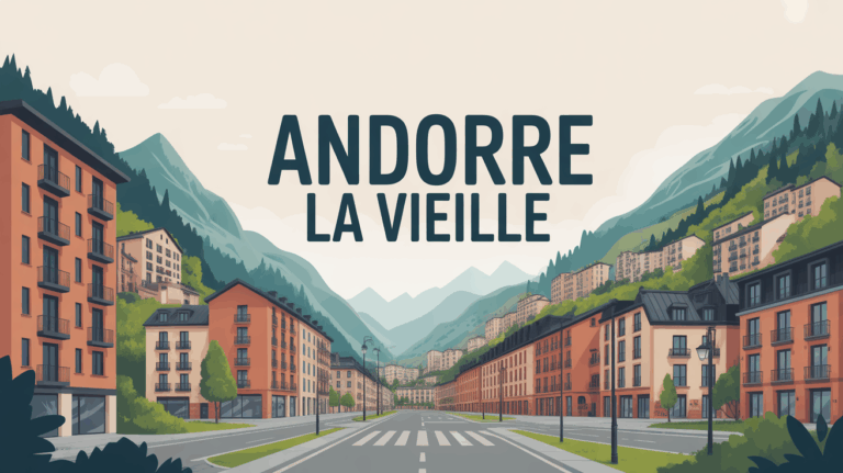 illustration Andorre la Vieille montagne et ville moderne