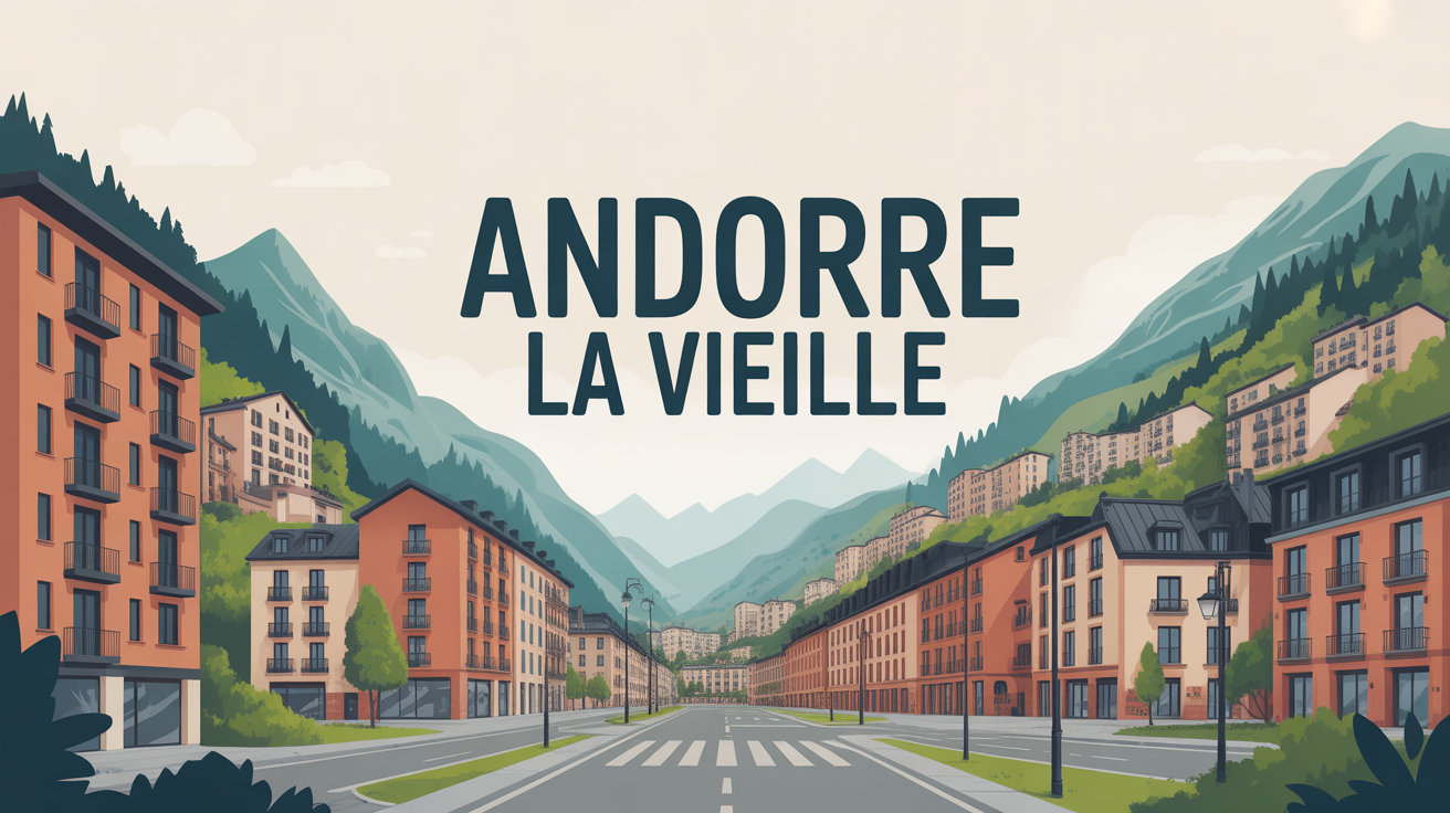illustration Andorre la Vieille montagne et ville moderne