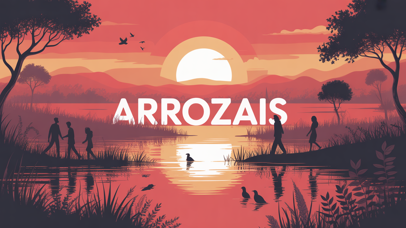 arrozais paysage riziere inondee famille oiseaux