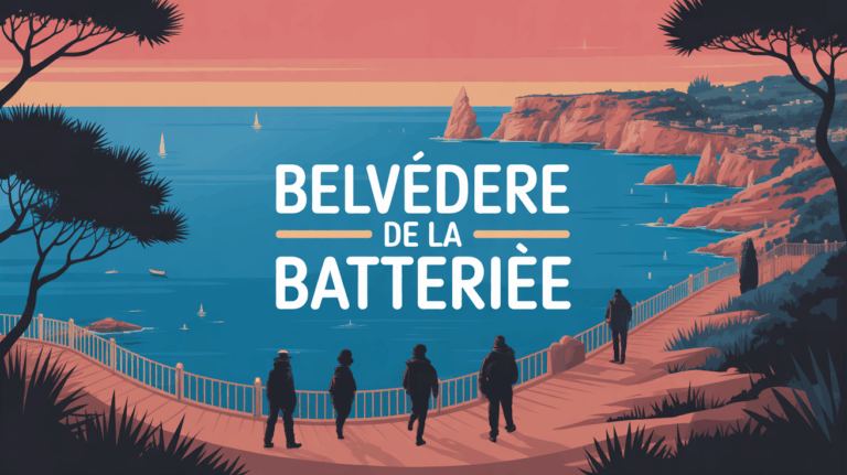 Sentier de randonnee Belvedere de la Batterie vue mer pins falaises rouges
