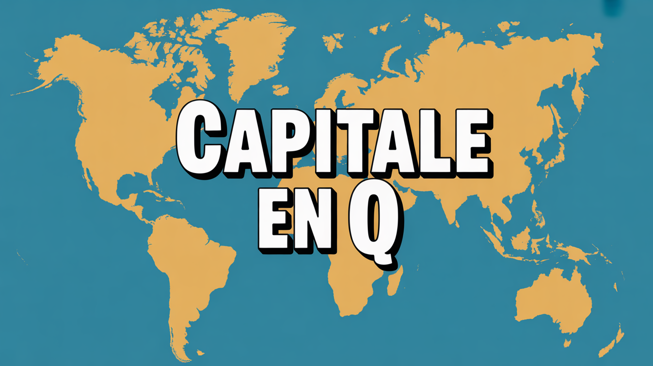 illustration carte du monde et boussole capitale en q