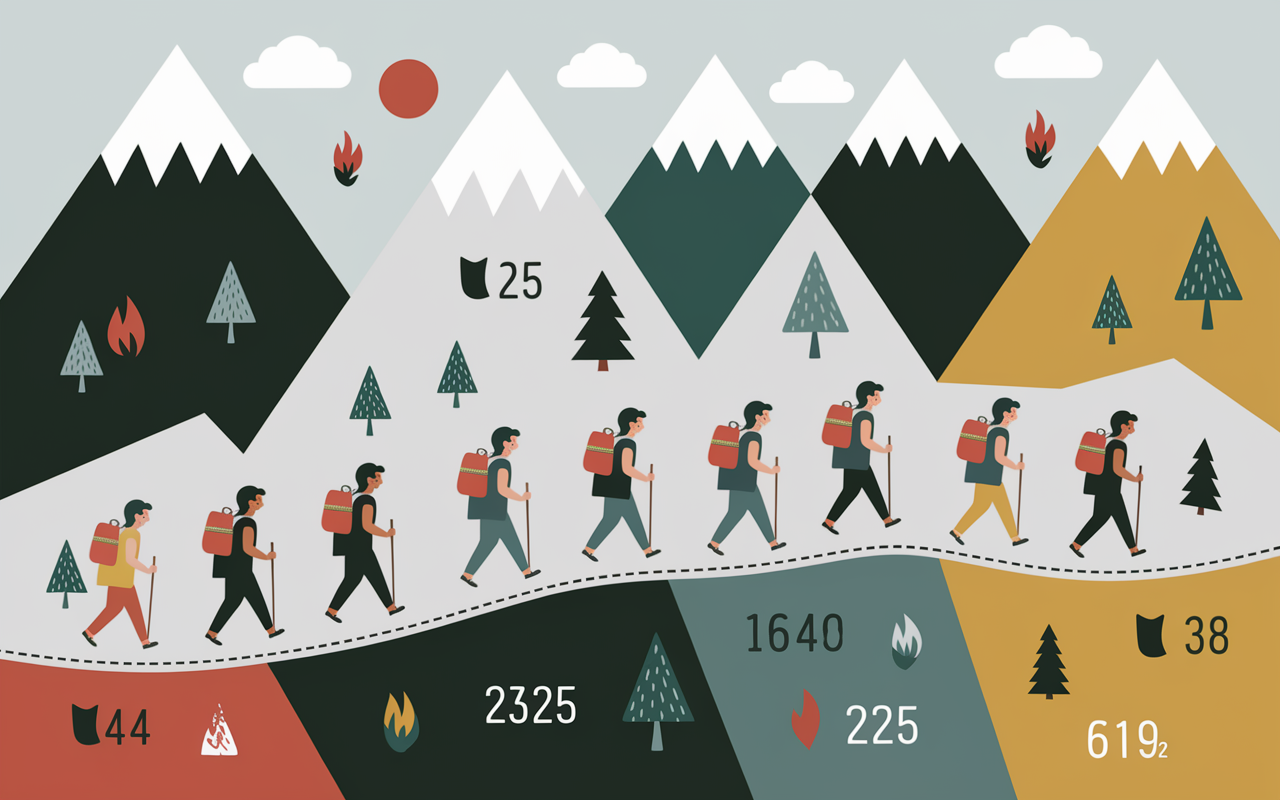 Carte illustree etapes GR10 avec distance et denivele