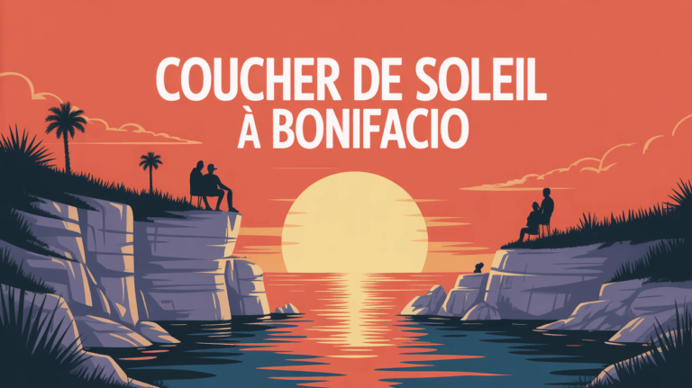 Coucher de soleil à Bonifacio remparts silhouettes sur falaises