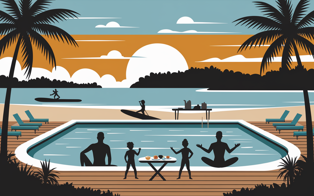 Piscine activités enfants paddle Anse des Rochers Guadeloupe