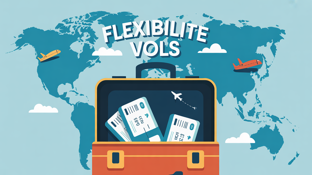 valise illustration billets d'avion carte monde flexibilite vols