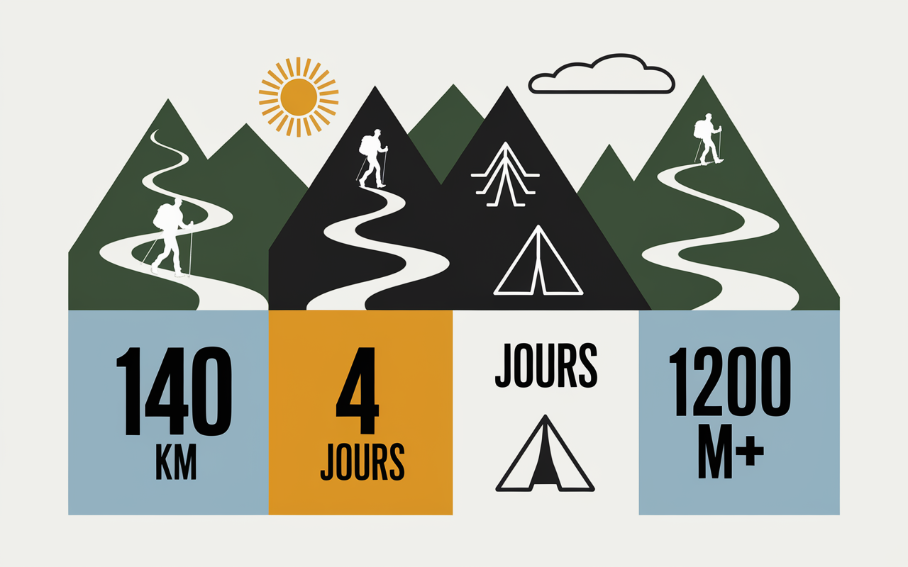 Quatre etapes GR 400 Cantal sentiers randonneurs points eau bivouac