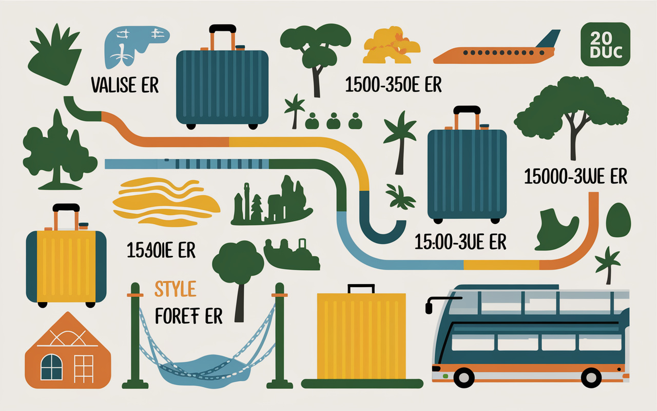 Carte illustree itineraire Bresil 3 semaines avec budget