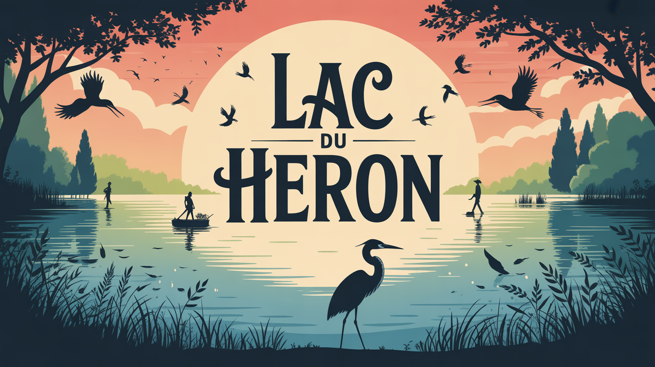 Lac du Héron visuel grand lac, nature, oiseaux, promeneurs