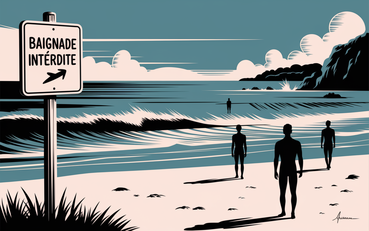 Pen Hat Crozon signalisation plage baignade interdite