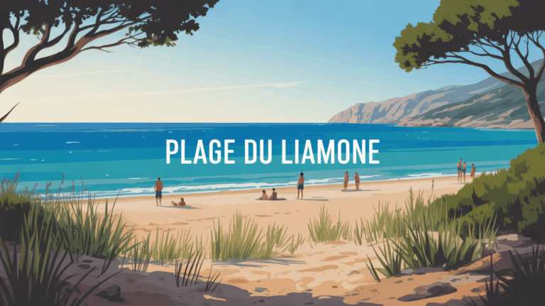 Plage du Liamone vue sable blond et mer turquoise