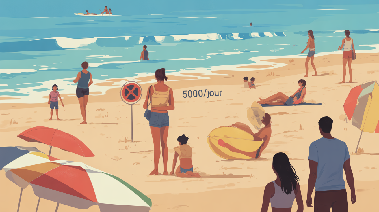 illustration plages corse dangers vagues sauveteurs foule surveillance