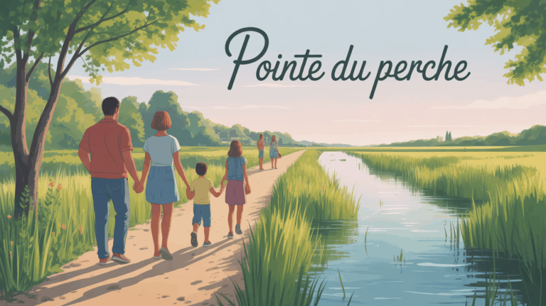 Famille en balade à la Pointe du Perche sentier nature