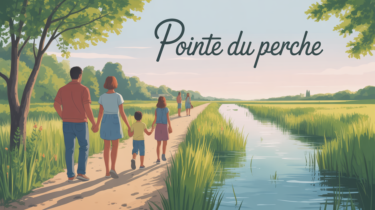 Famille en balade à la Pointe du Perche sentier nature