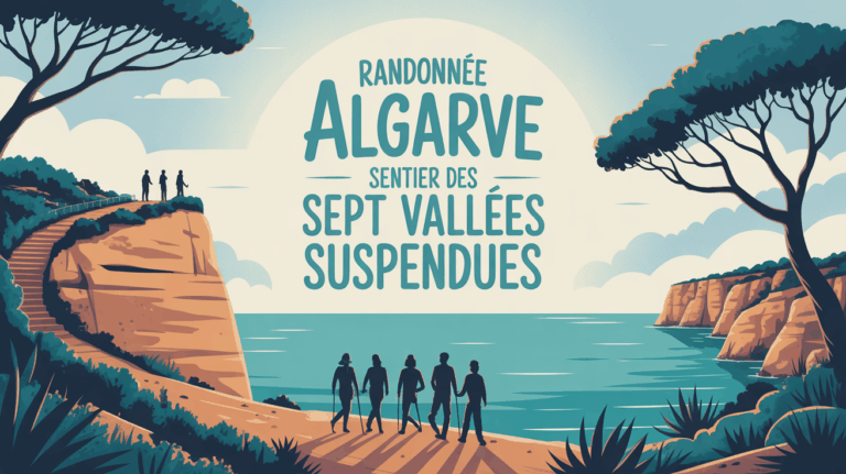 Falaise océan sentier Algarve illustration