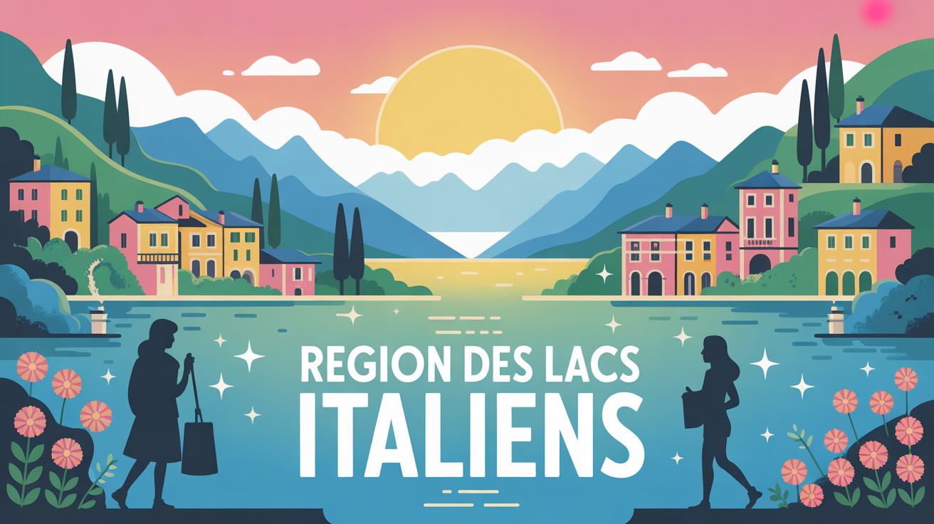 region des lacs italiens aube montagnes villages fleuris