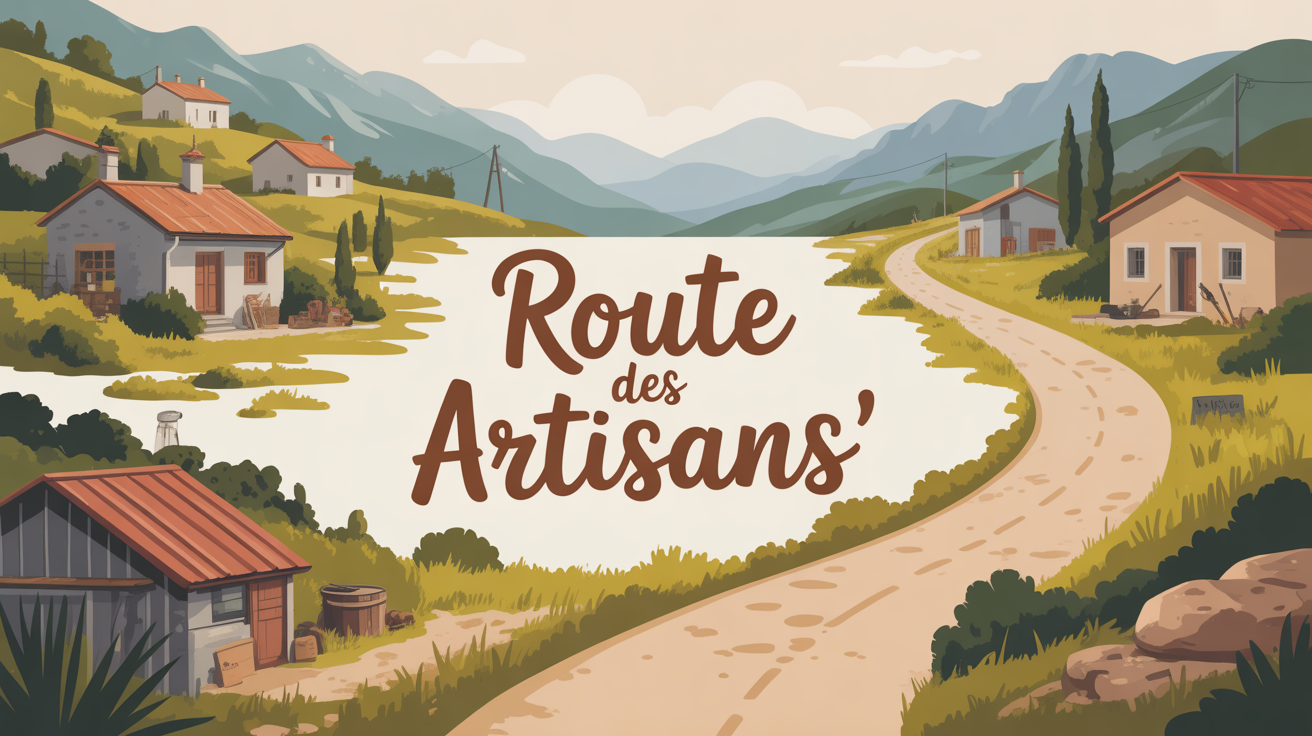 Illustration route des artisans Balagne chemin Corse villages ateliers