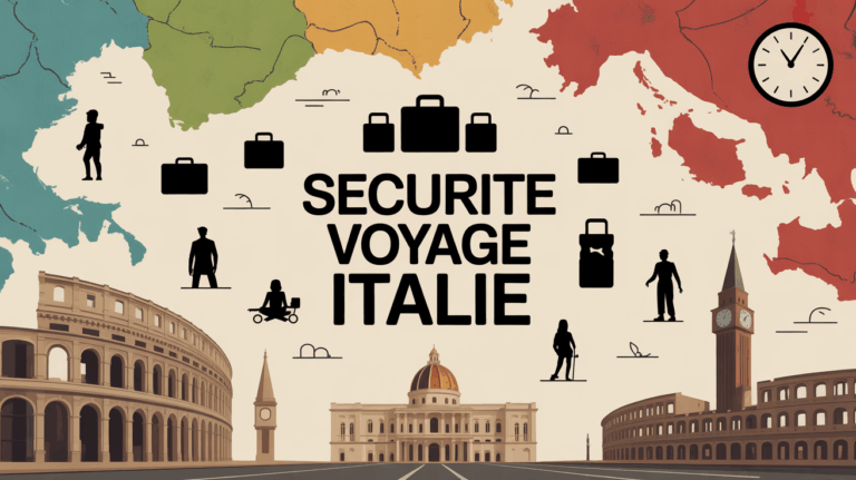 Carte Italie securite voyage pictogrammes
