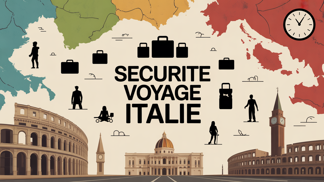 Carte Italie securite voyage pictogrammes