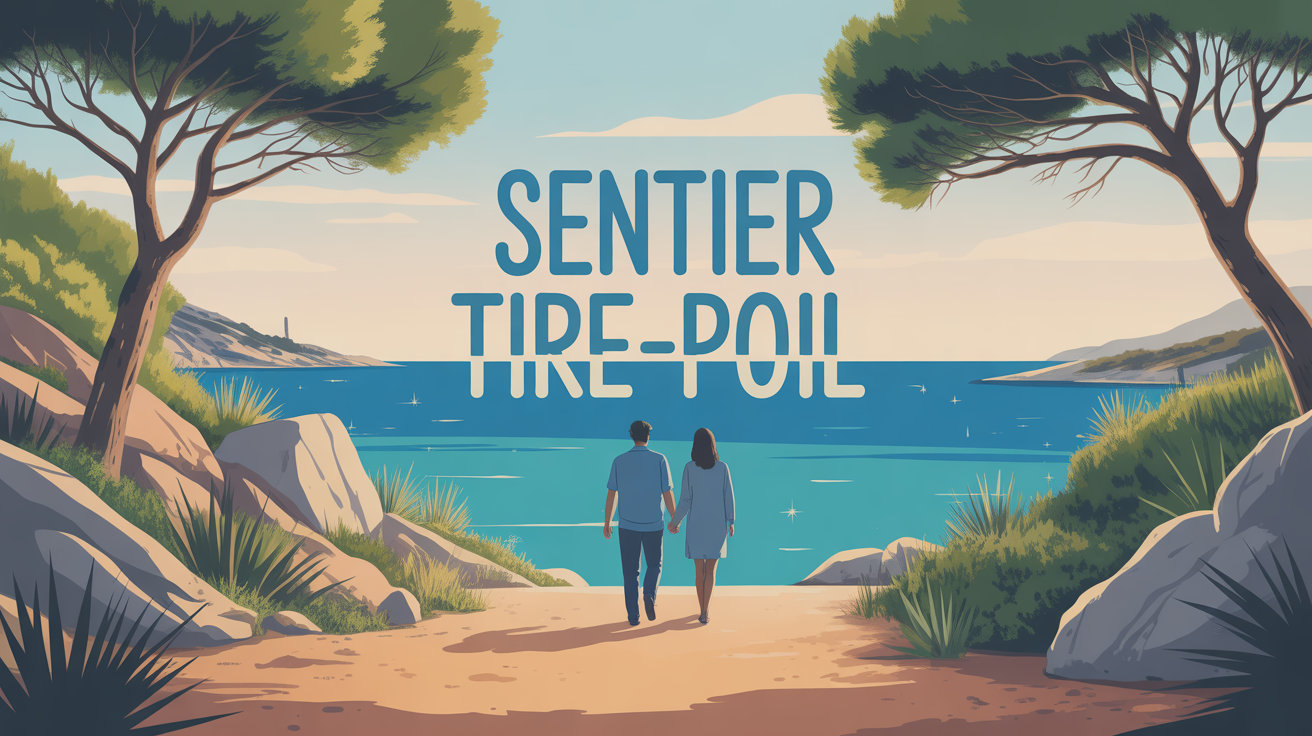 chemin cotier du sentier tire poil sur la mer et pins