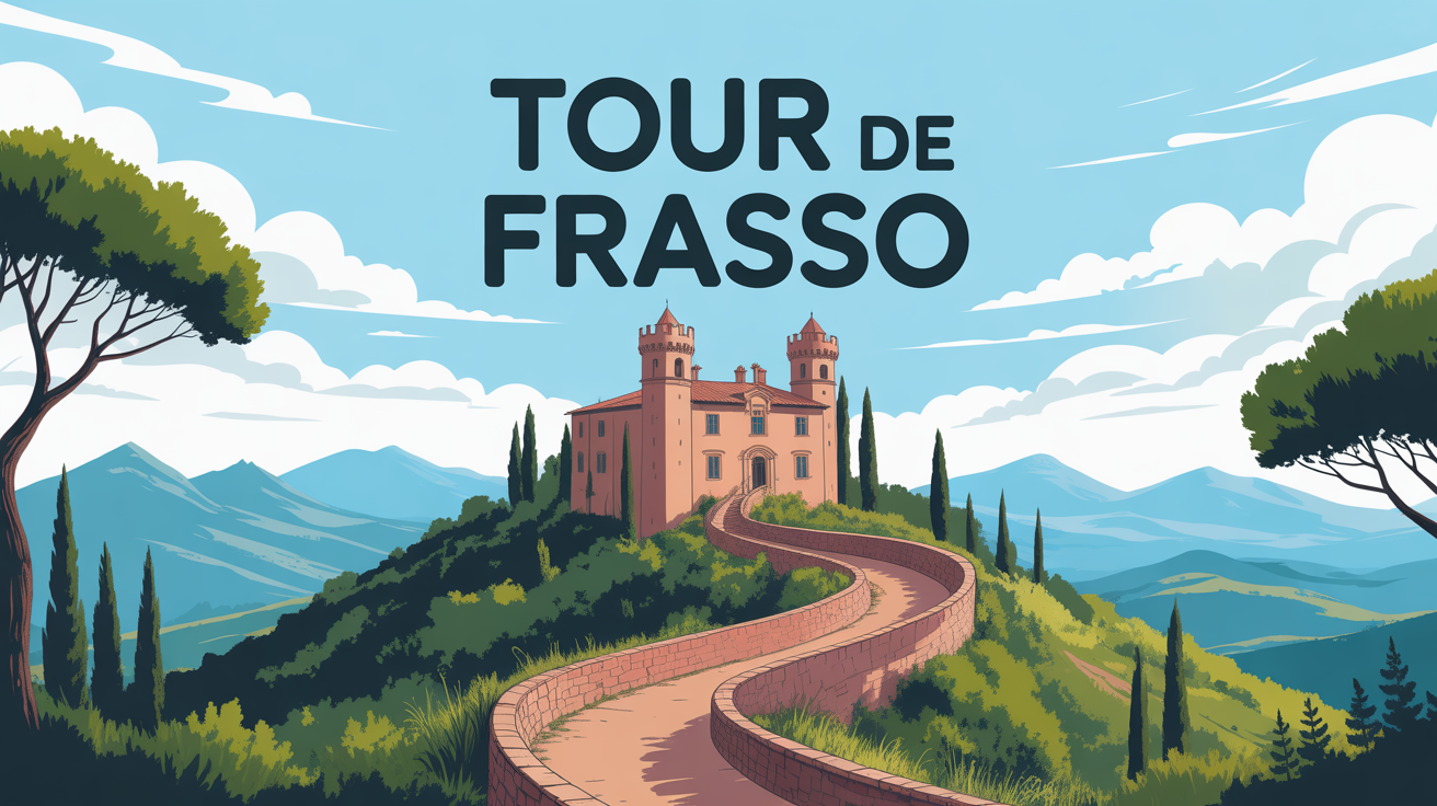 Sentier vers Tour de Frasso sous ciel bleu, végétation du maquis