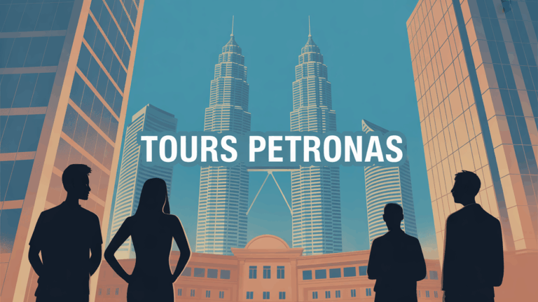 Illustration stylisée Tours Petronas dominant Kuala Lumpur