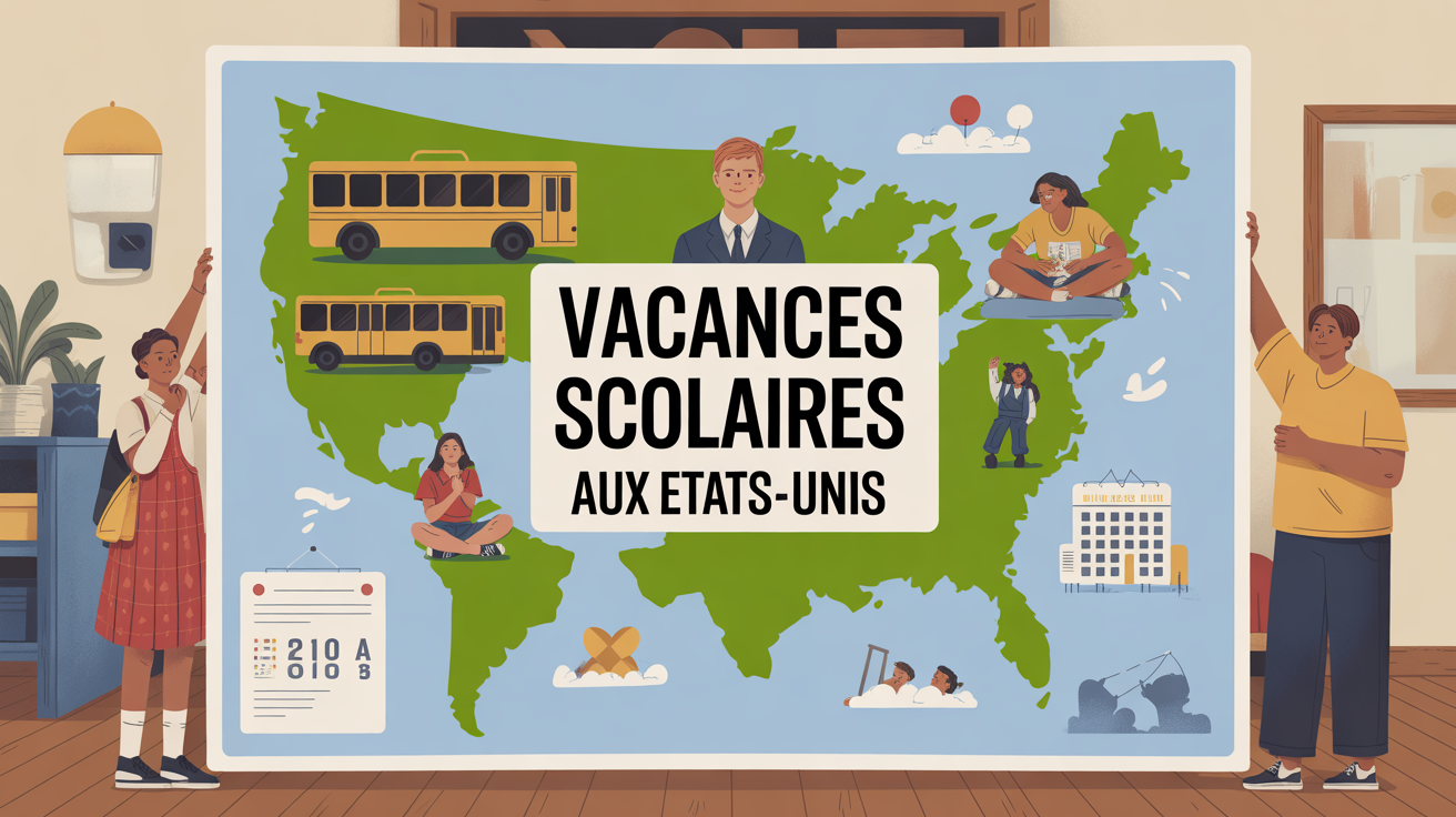 Carte vacances scolaires États-Unis éducation