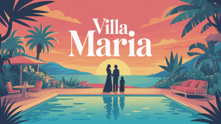 Illustration villa Maria mediterraneenne tropicale piscine vue mer