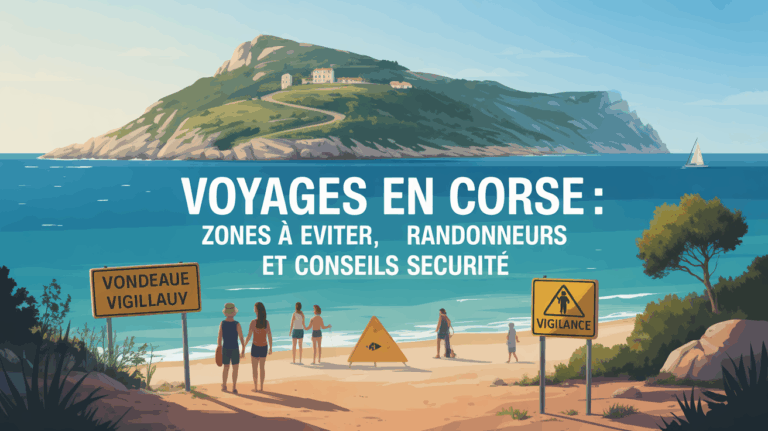 illustration carte corse vigilance familles randonneurs plages routes