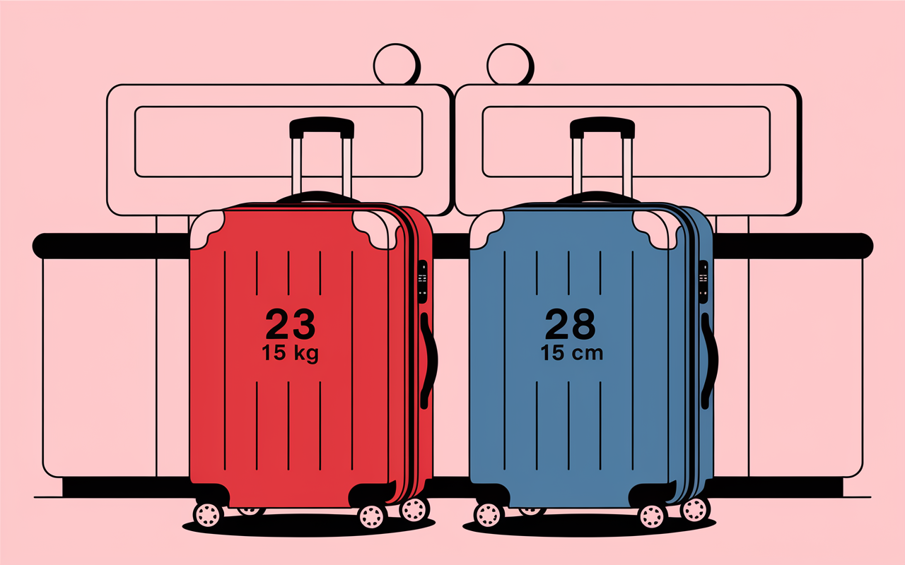 Deux valises 23kg 158cm Air Algérie soute