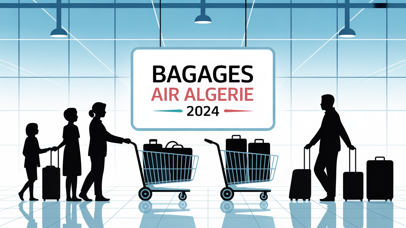 Aéroport Air Algérie bagages familles solo piece concept