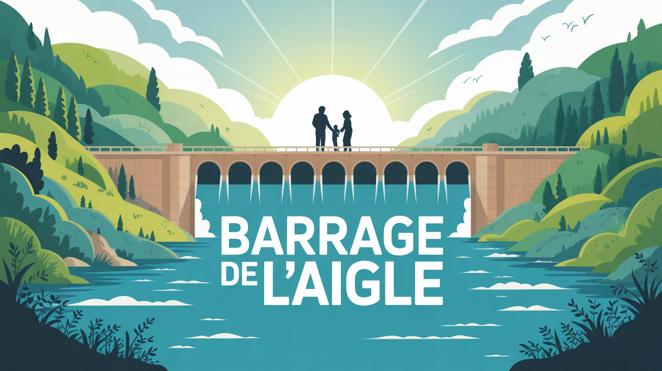 Barrage de l'Aigle silhouettes familles nature Dordogne