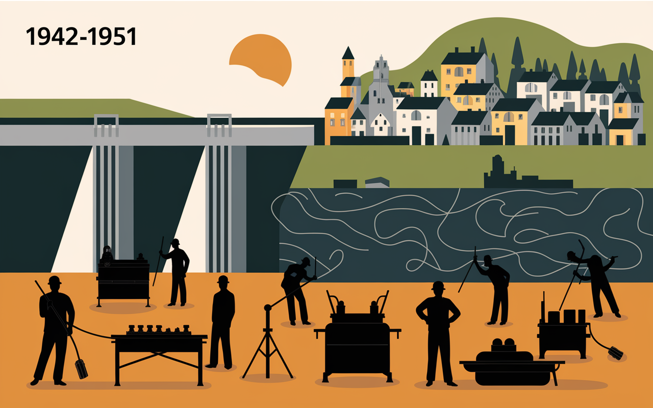 Chantier historique barrage Bort-les-Orgues et patrimoine