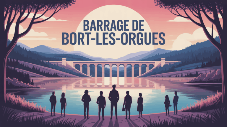 Barrage de Bort-les-Orgues au coeur d'un lac et patrimoine