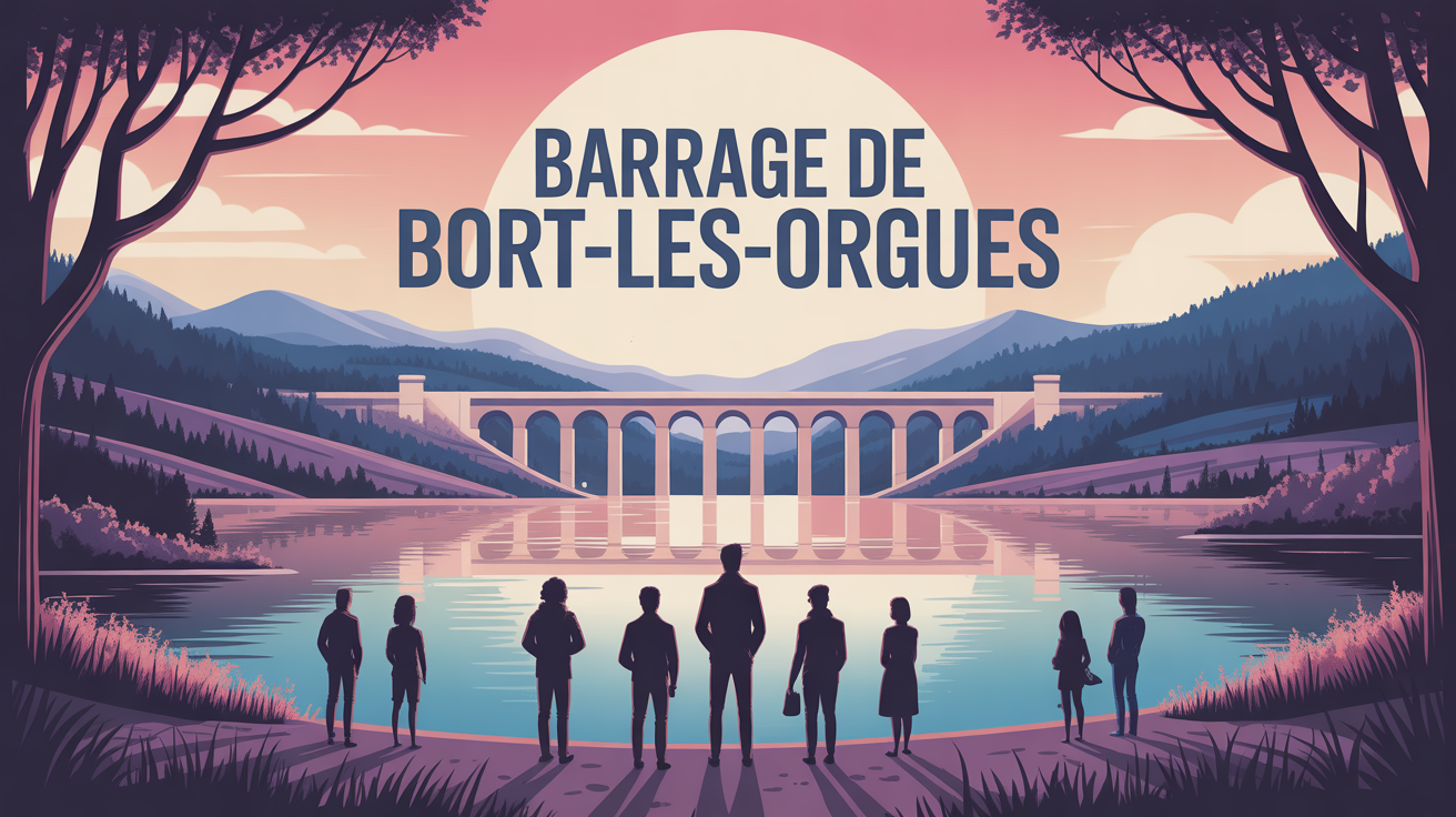 Barrage de Bort-les-Orgues au coeur d'un lac et patrimoine