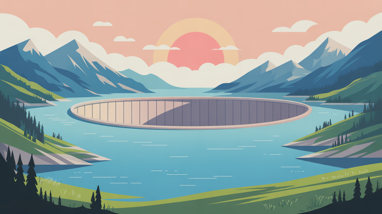 Vue du barrage de l'Aigle sur le lac