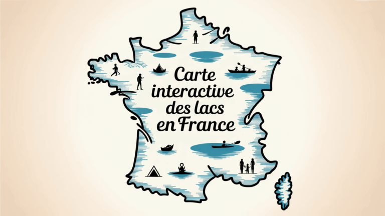 Carte interactive des lacs en France stylisee