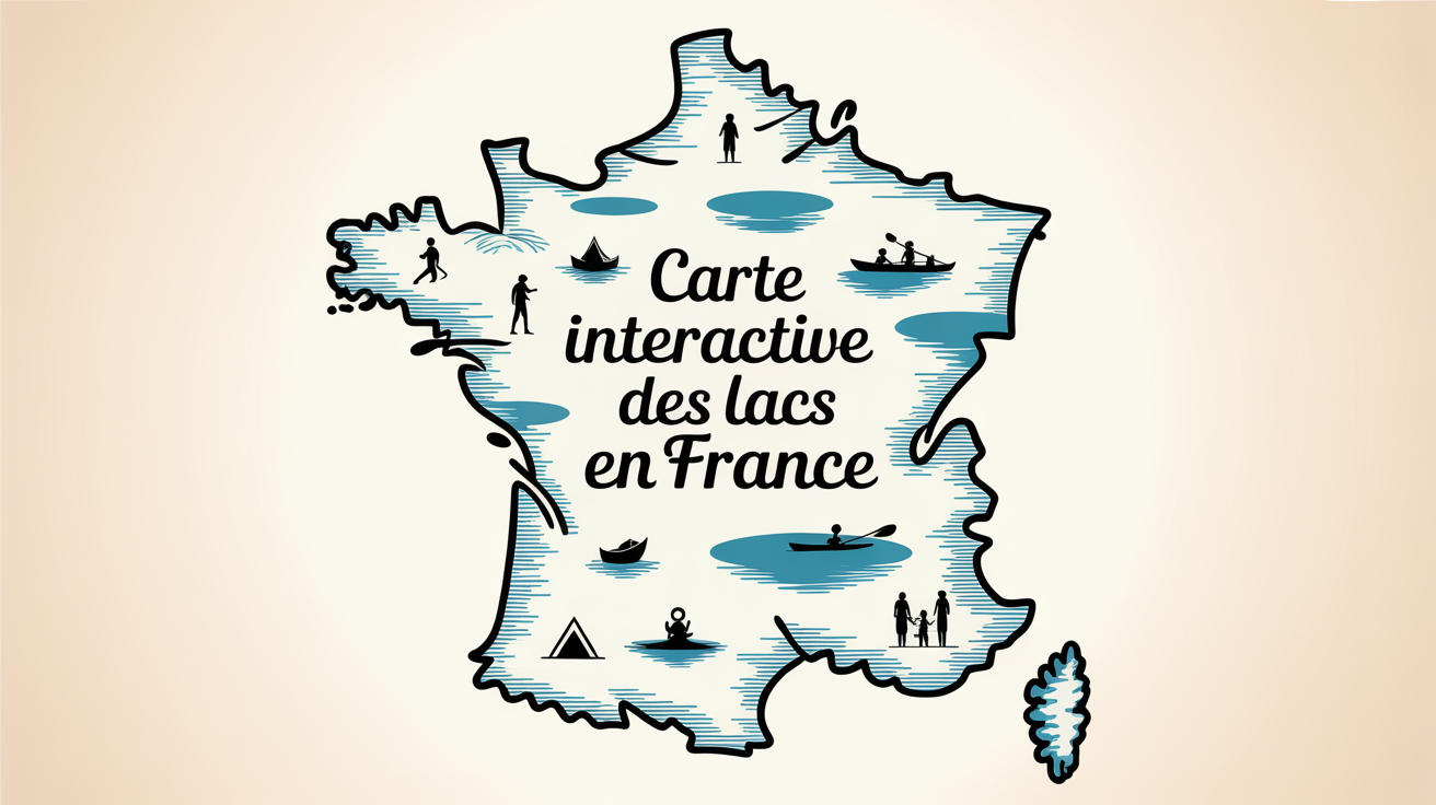 Carte interactive des lacs en France stylisee