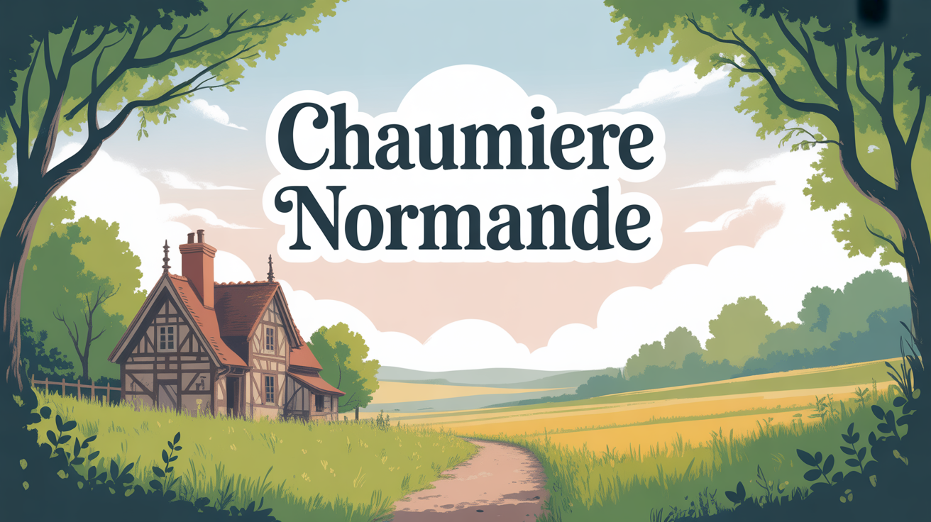 Chaumière normande authentique sous ciel paisible