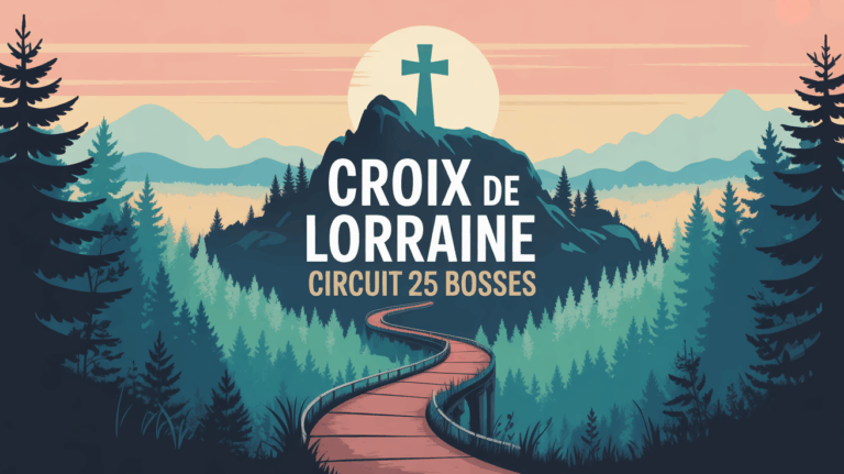 Croix de Lorraine sur circuit 25 bosses foret Fontainebleau