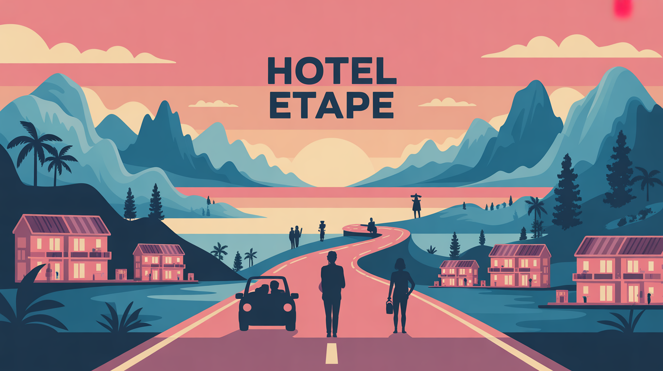 illustration hotel etape route asie europe