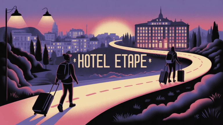 Illustration SEO d'une route hotel etape voyageurs
