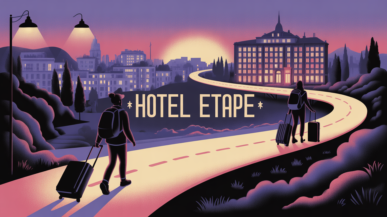 Illustration SEO d'une route hotel etape voyageurs