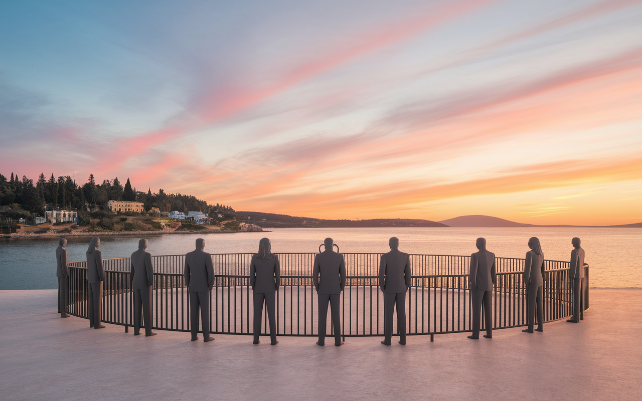 Plateforme metallique Sainte Cecile Arcachon vue 360 avec visiteurs