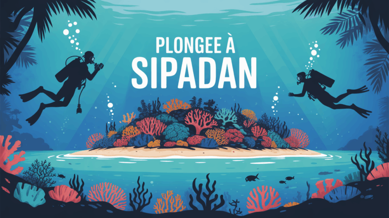 Illustration plongée à Sipadan île corallienne rêve