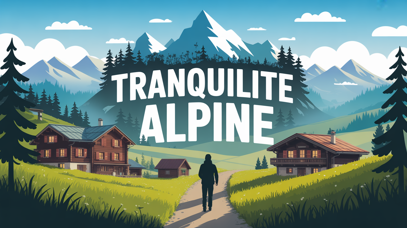 Vue paisible village alpin Gimmelwald sans voiture Suisse
