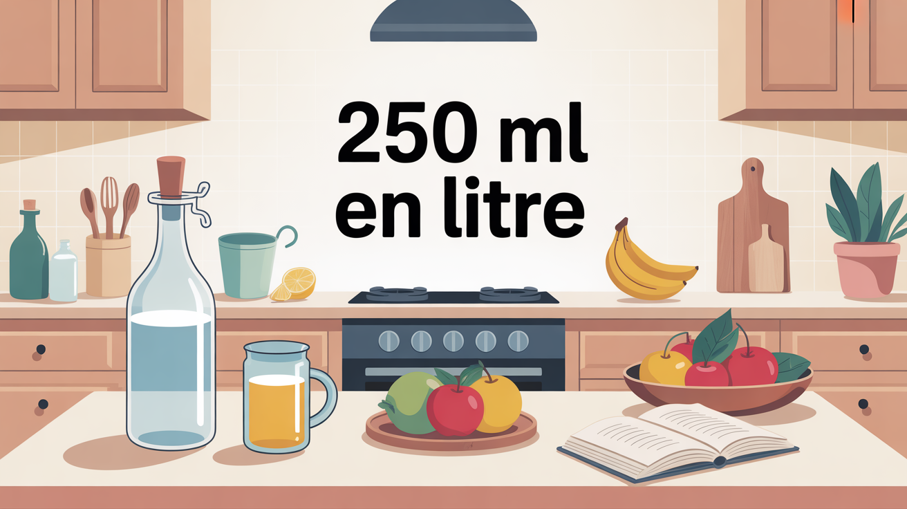 table cuisine verre doseur bouteille 250 ml en litre