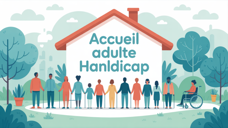Maison d'accueil spécialisée adultes handicap illustration verdoyante