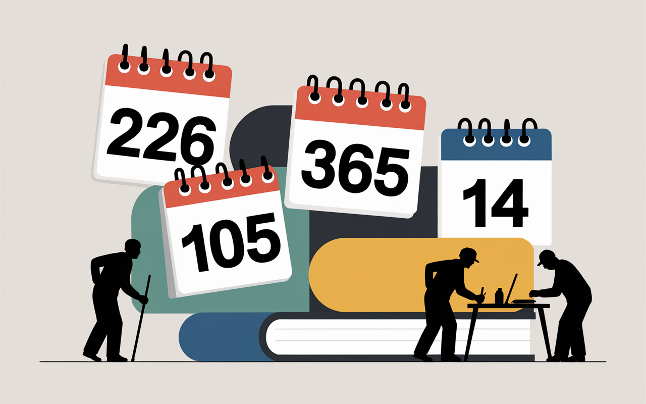 Tableau calcul jours travaillés 2025 chiffres clés